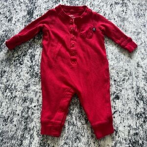 Cozy Waffle Knit Red Kids One Piece‎ B’jolly 3 months